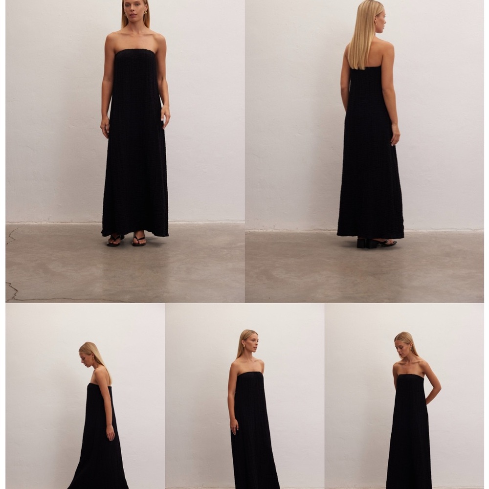 Elegant Black Strapless Maxi Dress
